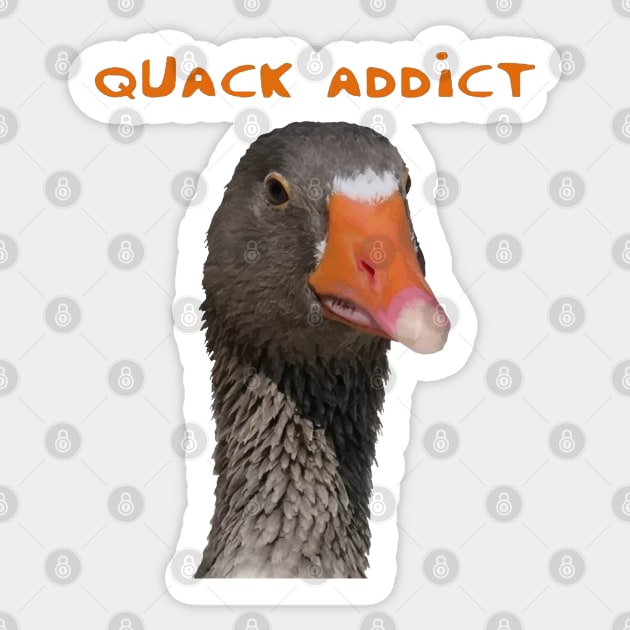 Quack Addict Pet Duck Lover Humor Sticker by taiche